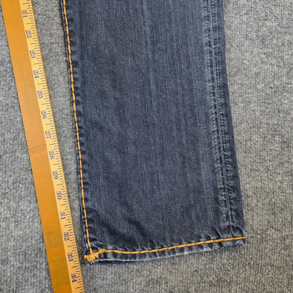 True Religion Geno Jeans Men 42W X 33L Blue Slim Fit Distressed Flap Pocket